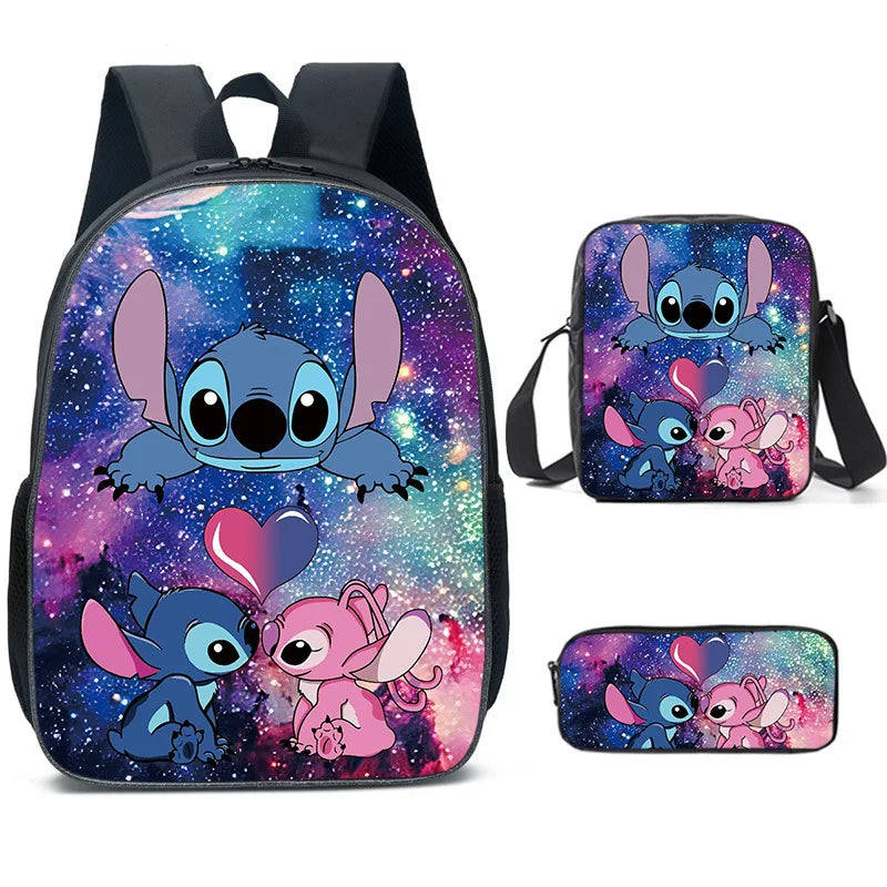 Lilo & Stitch 3-Piece Set - Backpack + Pouch + Pencil Case