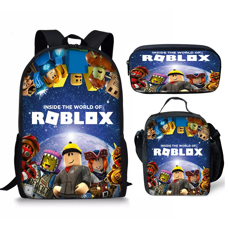 Roblox 3-Piece School Set - Backpack + Pouch + Pencil Case