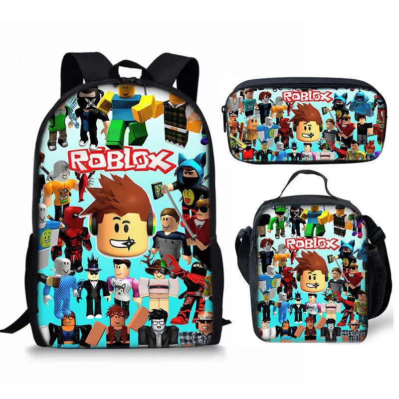 Roblox 3-Piece School Set - Backpack + Pouch + Pencil Case