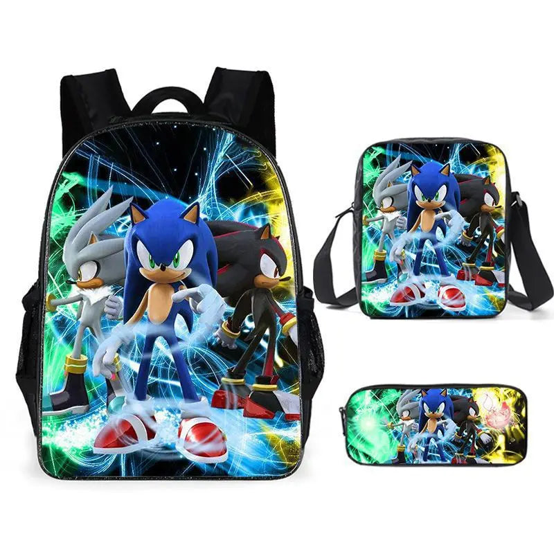 Sonic 3-Piece Set - Backpack + Pouch + Pencil Case