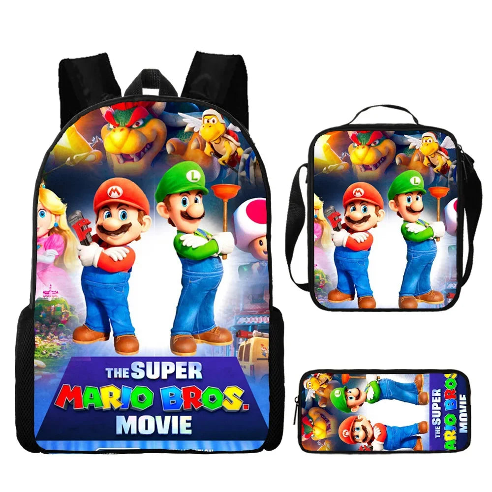 Super Mario 3-Piece Set - Backpack + Pouch + Pencil Case