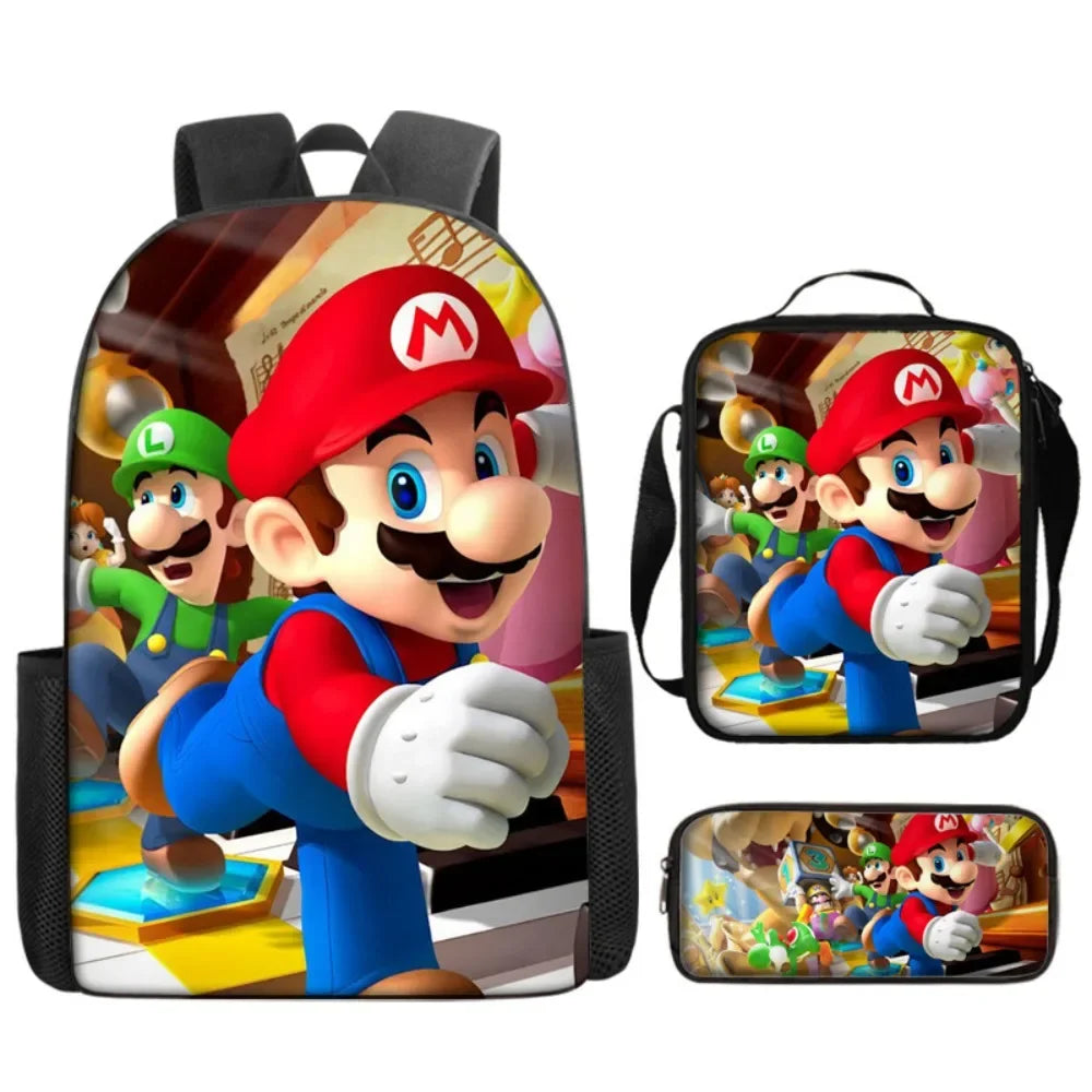 Super Mario 3-Piece Set - Backpack + Pouch + Pencil Case