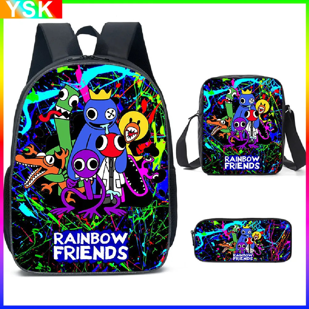Rainbow Friends 3-Piece School Set - Backpack + Pouch + Pencil Case