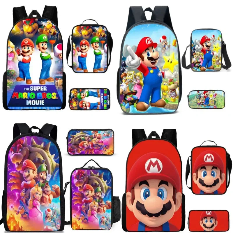Super Mario 3-Piece Set - Backpack + Pouch + Pencil Case