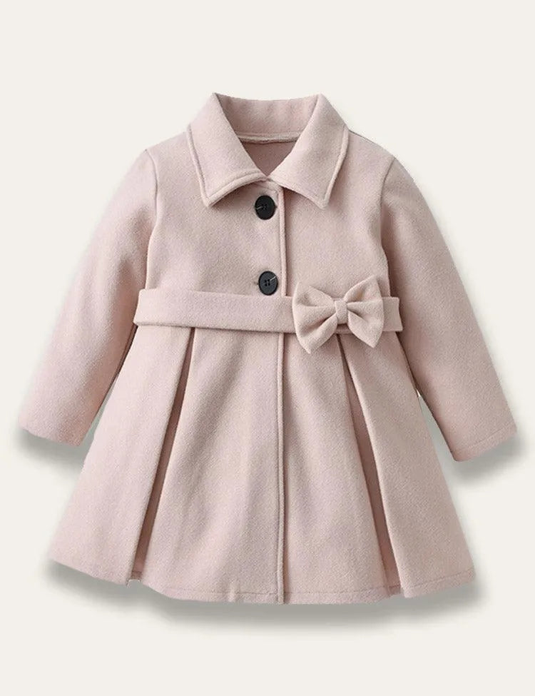 Elegant Bow Mid-length Coat