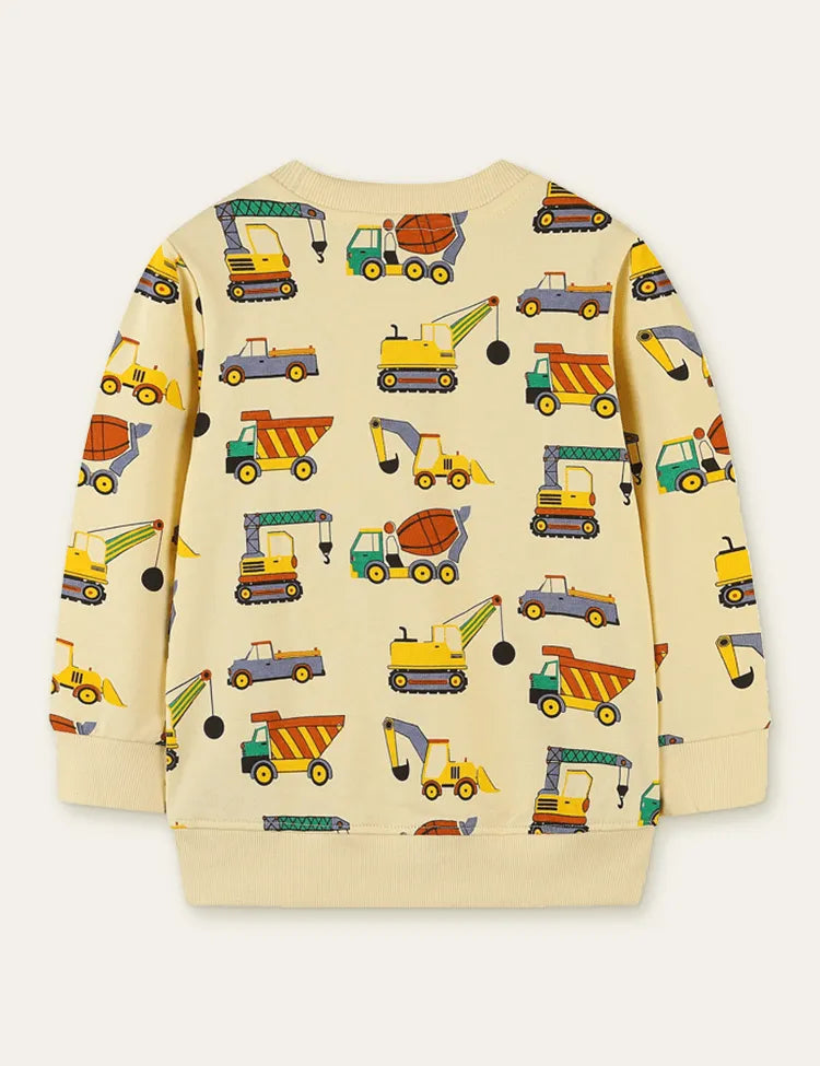 Engineering Vehicle Full Printed Sweatshirt