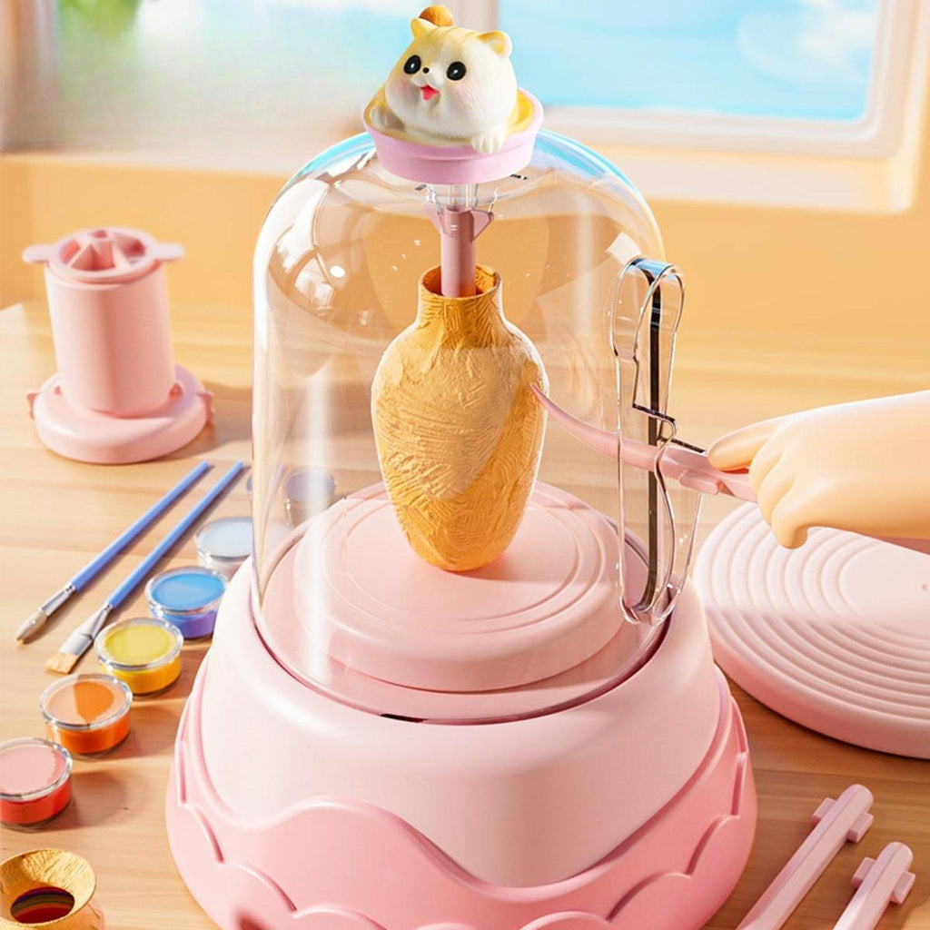 Electric Pottery Wheel for Kids Creative Educational Toy Compact Pottery Making